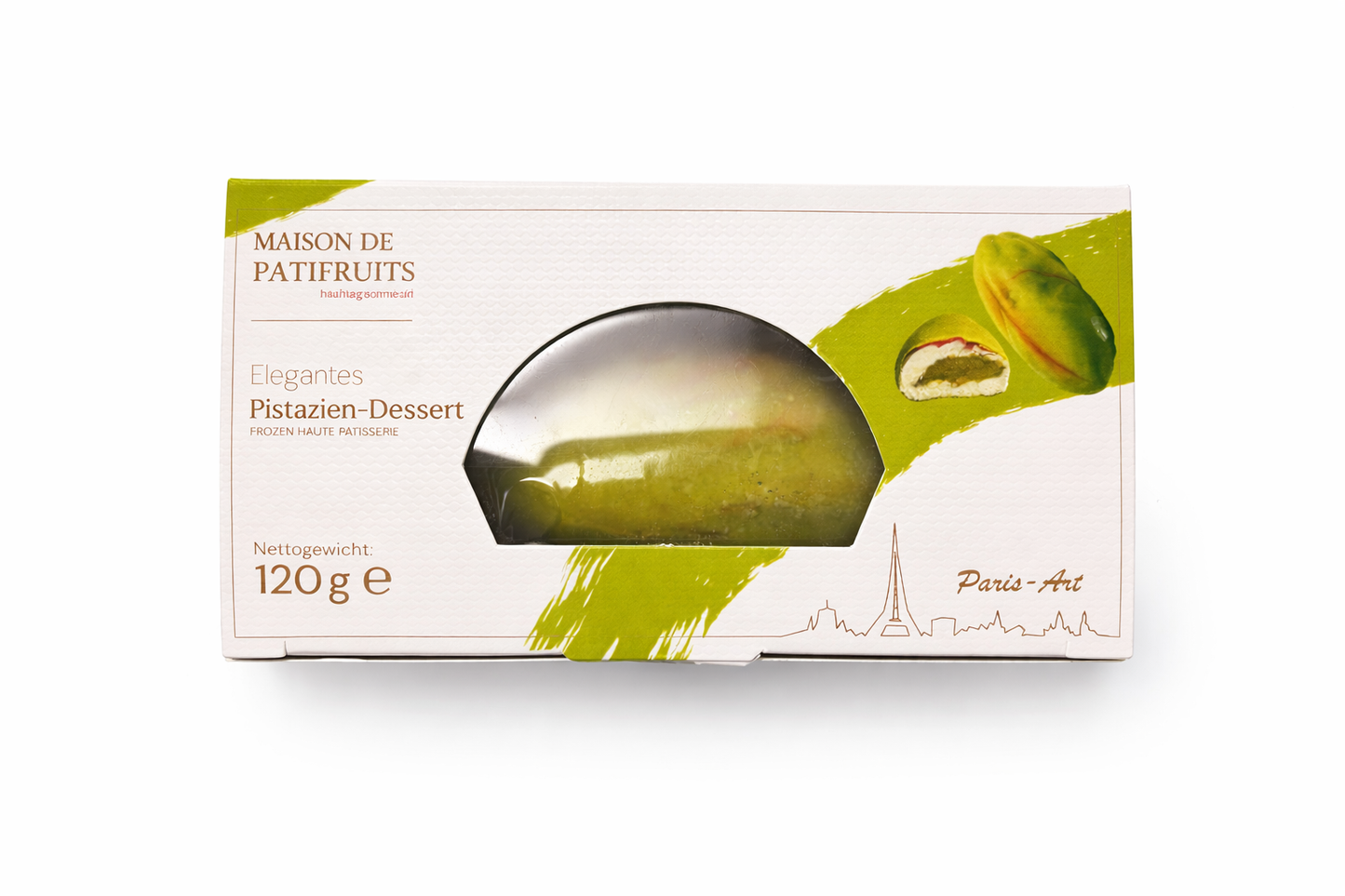 Realistisches Pistazien Frucht Dessert in (120g)